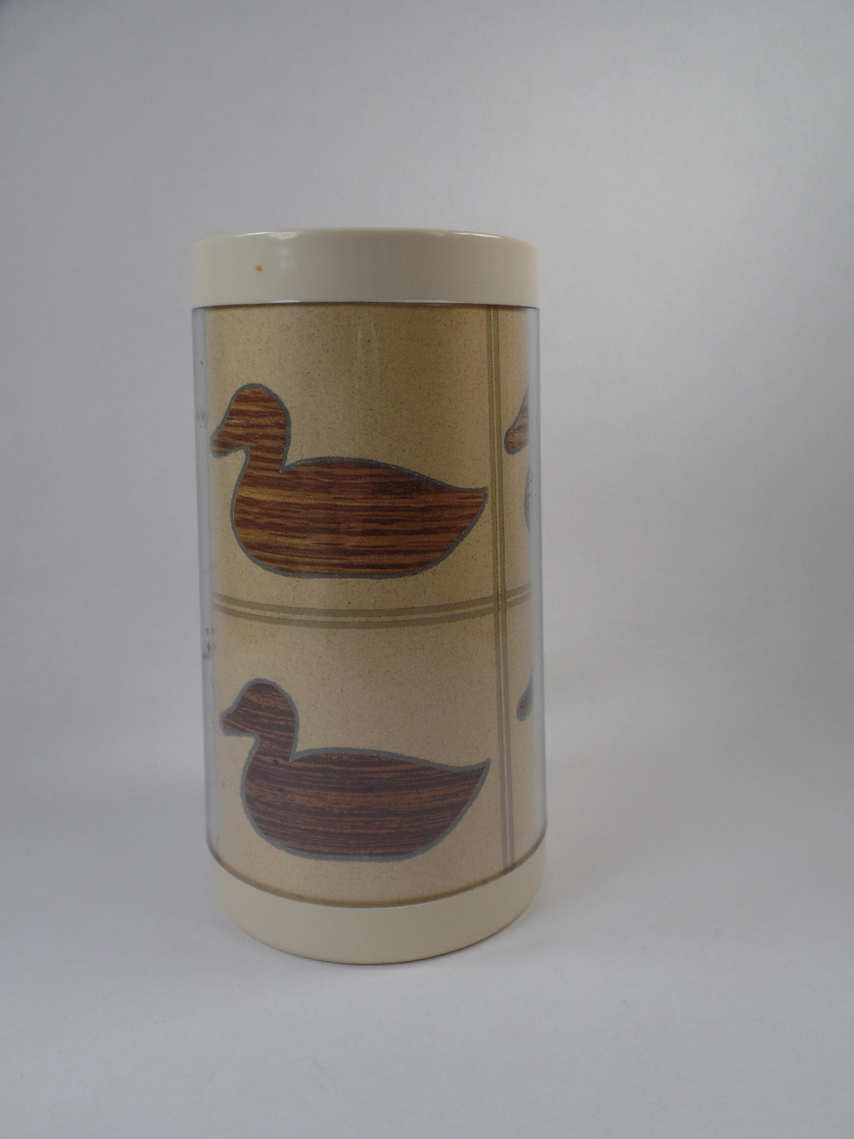 Vintage Thermo Serv Plastic 12 oz Mug / Stein Wood Duck Decoy