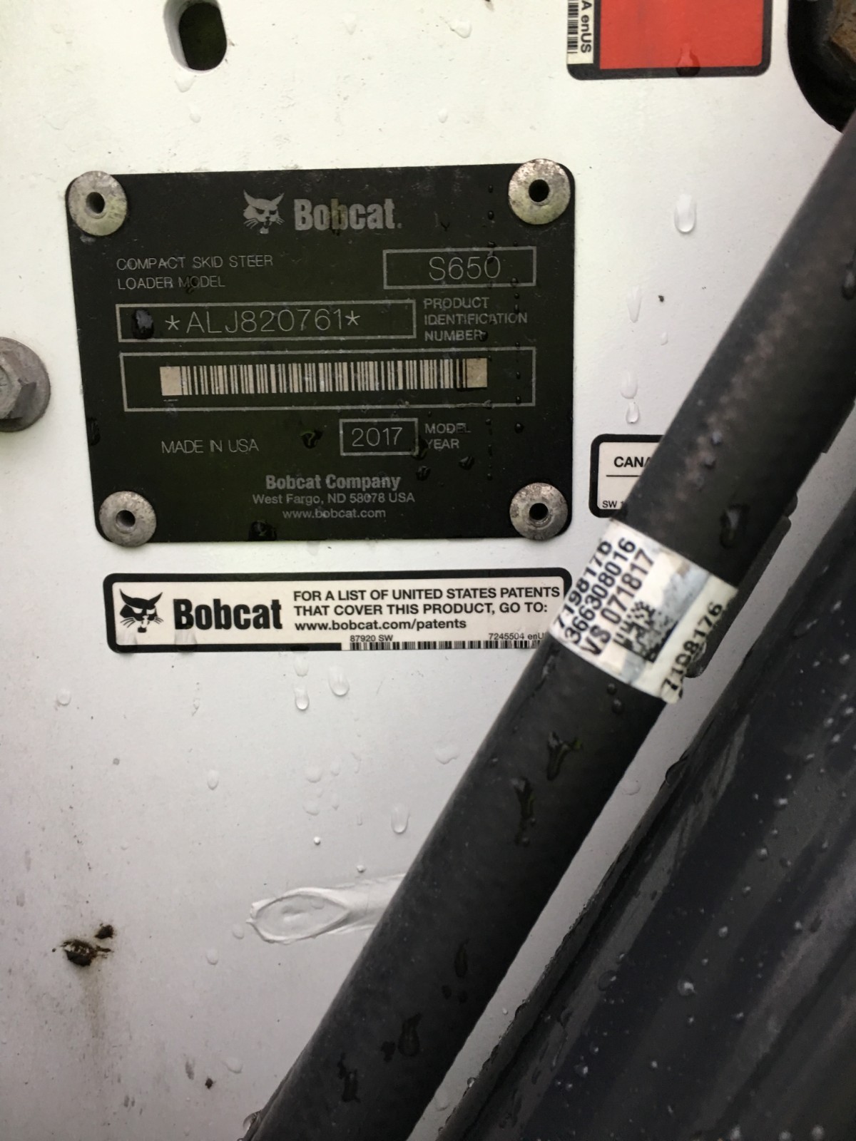 2017 BOBCAT S650 SKID STEER LOADER 3200 HOURS AFTERMARKET FULL CAB/HEAT USED