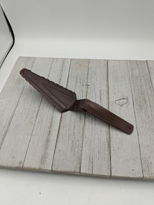 Tupperware Cut N Serve Pie Serrated Server 10 1/2'' Vintage 1228 Brown