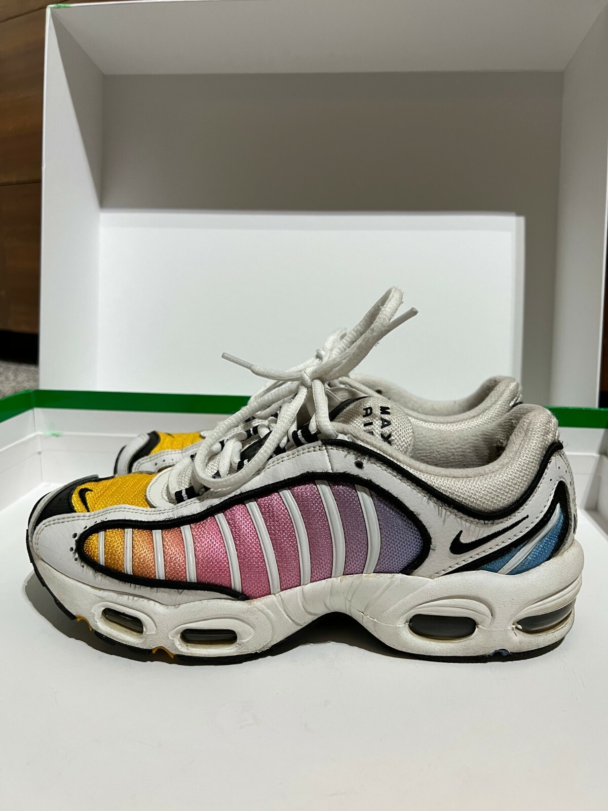 white yellow pink air max