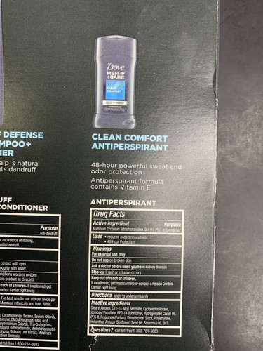 Dove Men Care Clean Comfort Gift Set-Shampoo/Conditioner,Body/Face Wash,Anti Per