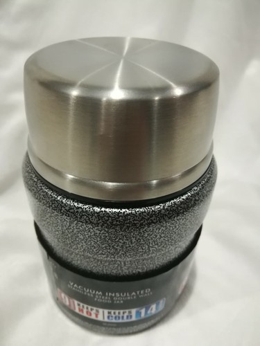 Genuine Thermos 16oz Stainless Steel Vacuum Insulated Food Jar + Folding Spoon