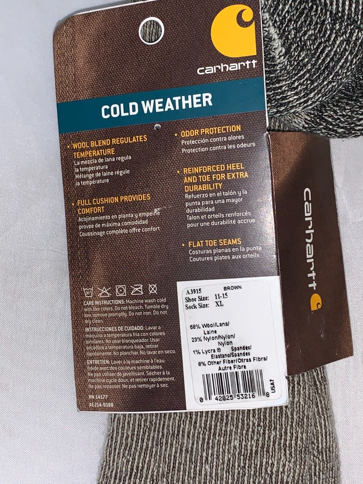 CARHARTT COLD WEATHER HEAVYWEIGHT WOOL SOCK FOR BOOT BRAND NEW! MADE IN USA