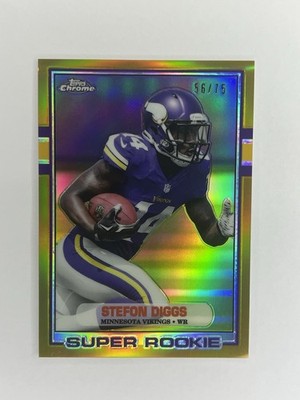 2015 Topps Chrome Stefon Diggs Rookie GOLD RC /75 #89-SD VIKINGS