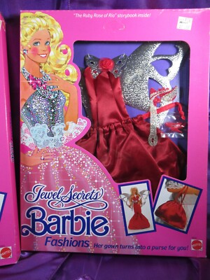 NIB BARBIE DOLL 1986 JEWEL SECRETS FASHIONS #1859 RUBY ROSE OF RIO