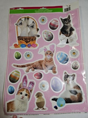 Cute Cat Happy Easter Window Clings 2021 Design Group New