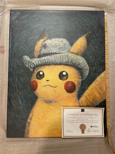 ゴッホピカチュウ　ジクレー　Van Gogh Giclée Pikachu Pokemon Pikachu Van Gogh Museum Amsterdam Giclee on Canvas