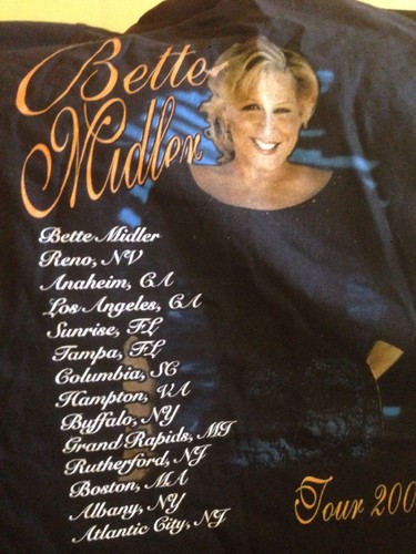 VIntage Bette Midler Tour 2004 Concert T-Shirt Anaheim CA New Black
