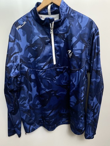 RLX by RALPH LAUREN Size M Blue Camouflage Half Zip Jacket