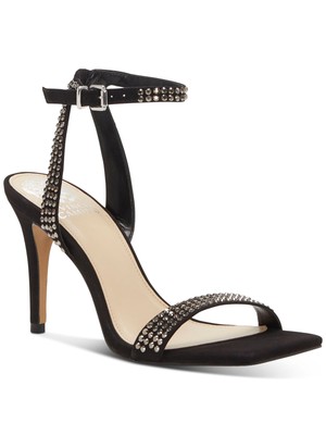 

VINCE CAMUTO Женские черные кожаные босоножки на каблуке Saprenda с квадратным носком на шпильке, 6 м, Черный, VC-SAPRENDA
