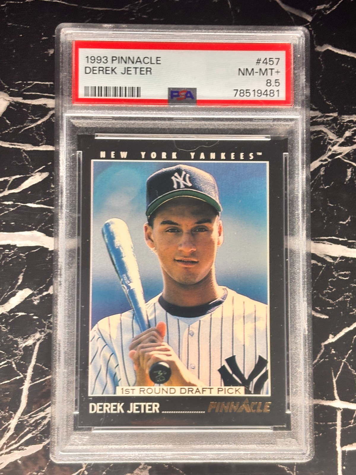 1993 Pinnacle #457 Derek Jeter RC - PSA 8.5 NM-MT+ - Yankees Rookie