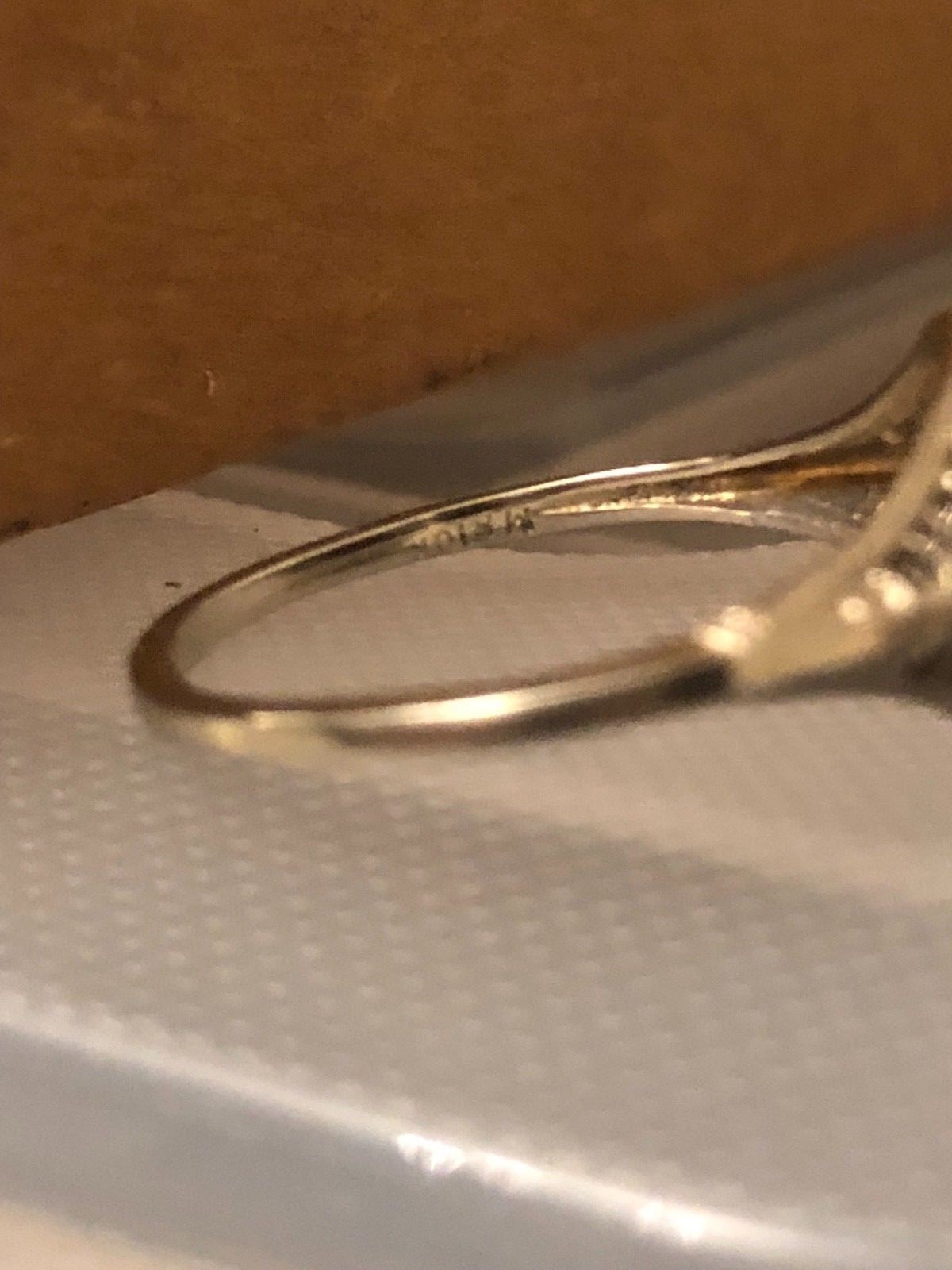 Vintage 10K White Gold & Garnet Art Deco Ring Size 8.5