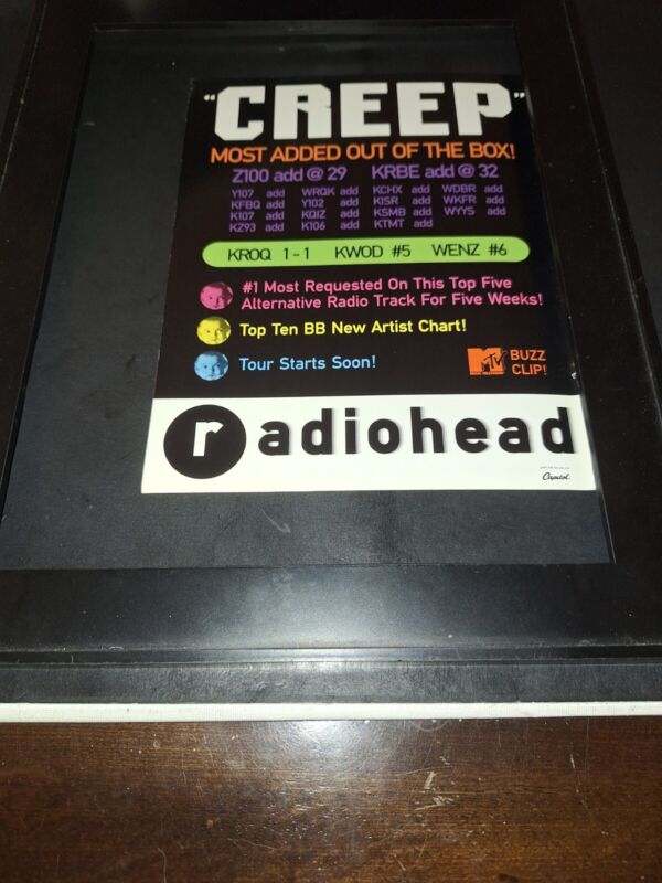 Radiohead Creep Rare Original Radio Promo Ad Framed! #3