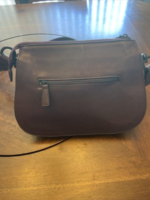 La Diva crossbody purse, wine & burgundy color, with tassels