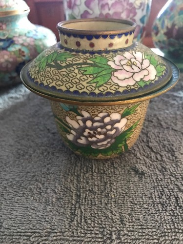 Lot of 6 Vintage Cloisonne Covered Jars and Vases