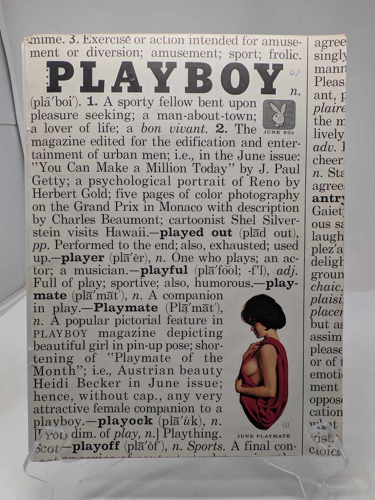 Playboy Magazine June 1961 🔥 PM Heidi Becker 🔥 Frederik Pohl 🔥 E