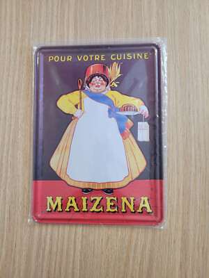 Plaque métal vintage, affiche publicitaire, MAIZENA, déco rétro,