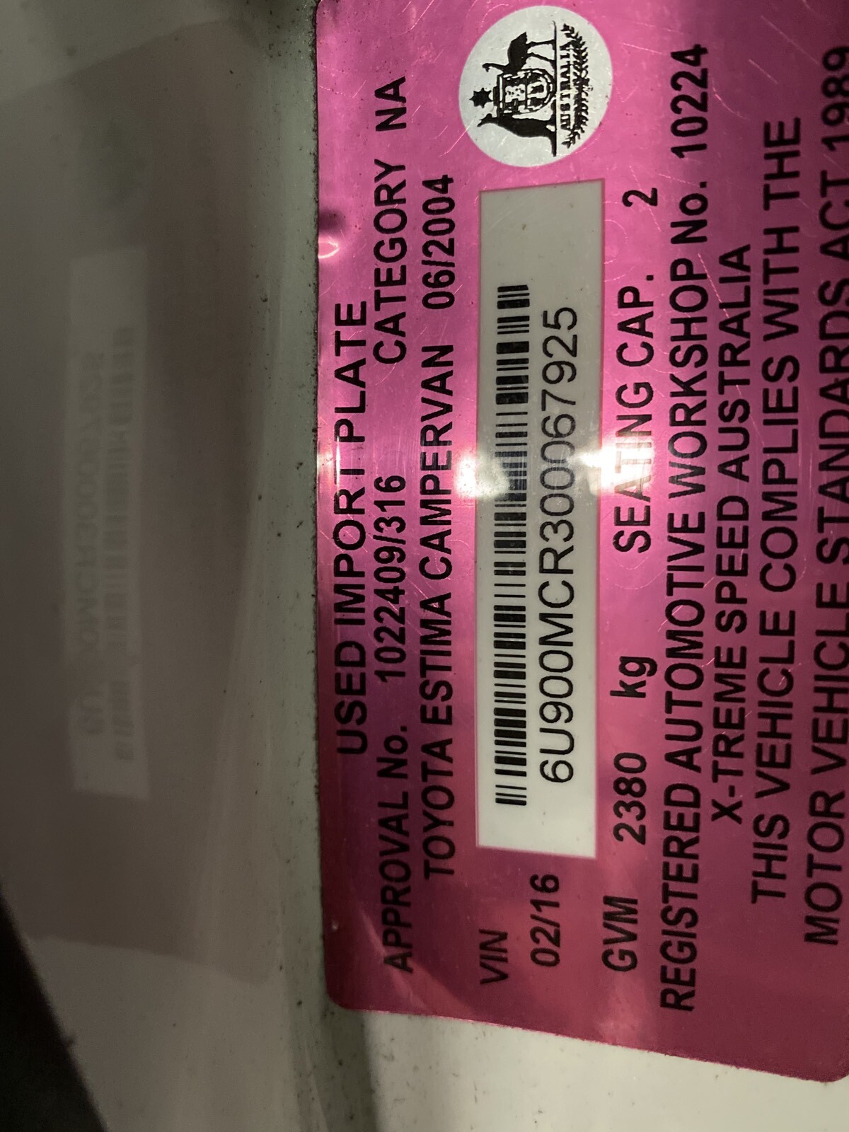 04 TOYOTA ESTIMA MCR30 WRECKING - thumbnail 6