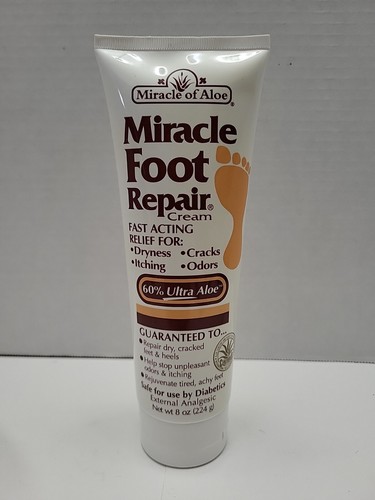 Miracle Foot Repair Cream from Miracle of Aloe, with 60% UltraAloe, 8 oz