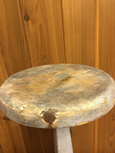 Vintage Porcelain Cast Iron Ice Cream Parlor Stool With Top-Art Decco-