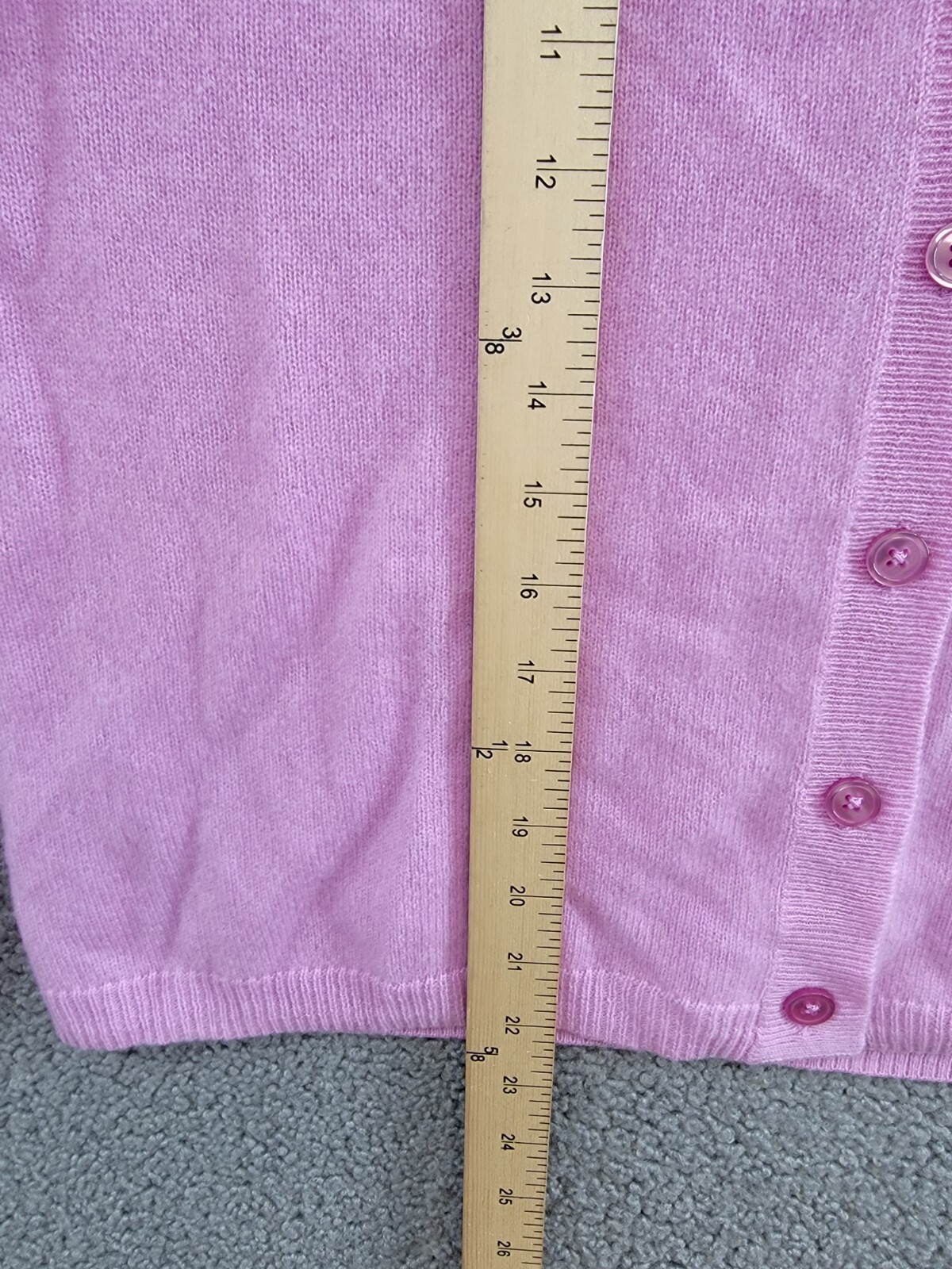 C by Bloomingdale's Cashmere Long Sleeve V-Neck Cardigan Women's S Rose Quartz - Picture 7 of 16