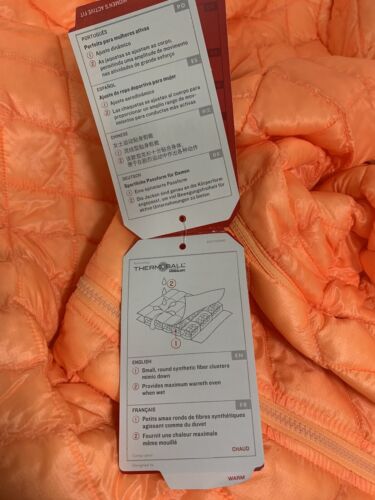 Pre-owned The North Face Women's Thermoball Insulated Puffer Orange Jacket, Medium