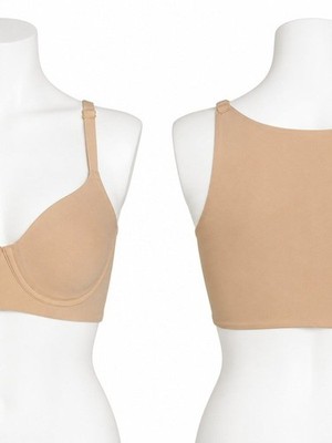 SKIMS Clay Nude Longline Bra Tank 40D Underwire Padded Full Coverage NWT