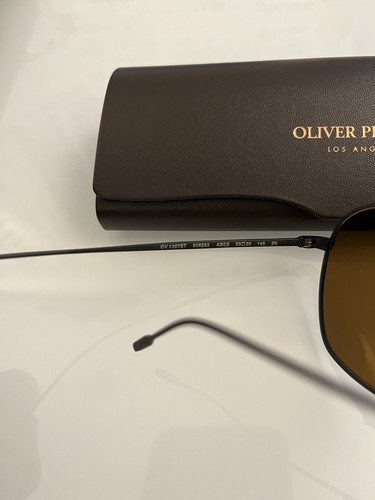 Pre-owned Oliver Peoples Ades Titanium Sun 50mm In True Brown Msrp$619 Aubrey Plaza's Fav