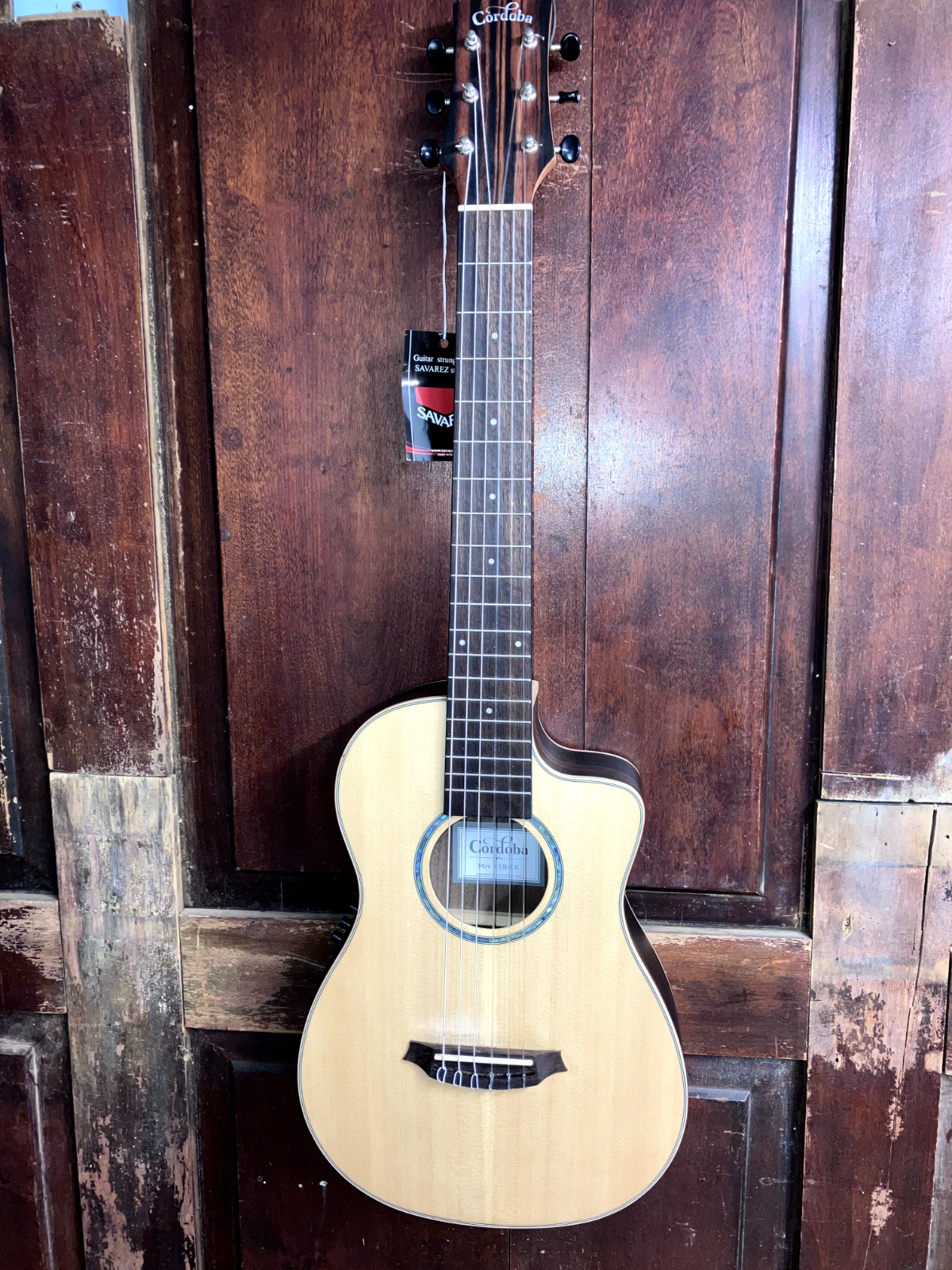 Cordoba Mini II EB-CE Nylon String Travel Cutaway Electric Classical Guitar