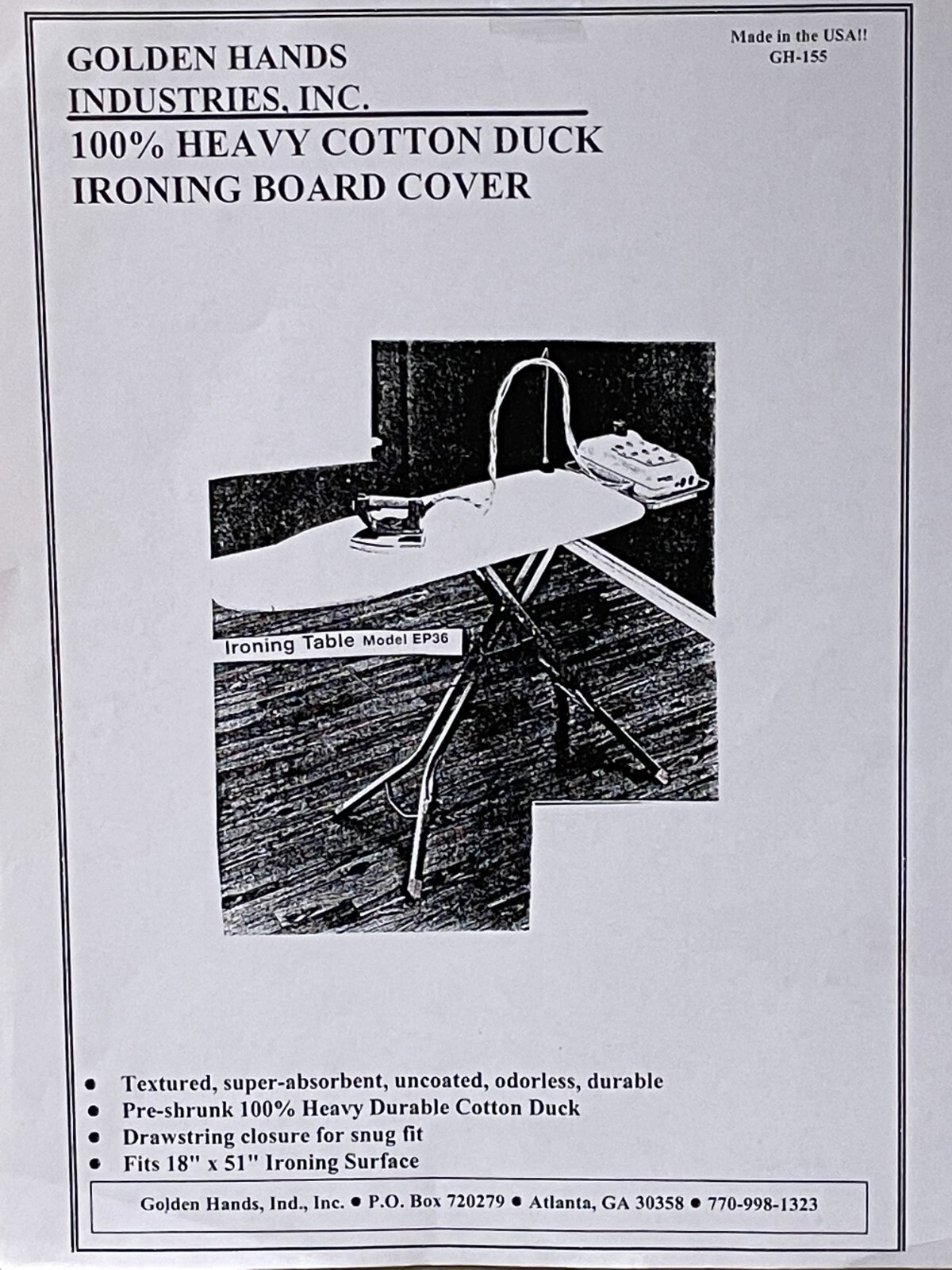 Ing Board Cover To Fit 18"x51" Euro-pro Ep36 And Ep39 Ib Sur