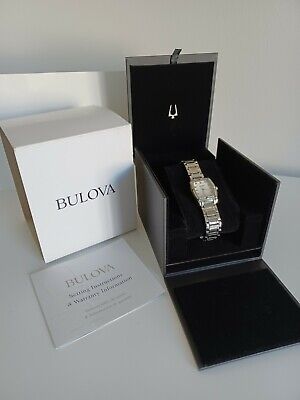 Pre-owned Bulova Women's 96r162 Highbridge Diamond Watch Tonneau Case