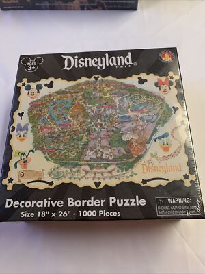NEW Disneyland Park Map Puzzle 1000 Pieces Decorative Border Disney SEALED Rare!