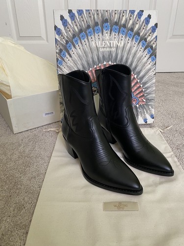 Valentino Garavani Embroidered Western/ Cowboy Boots. Black Valentino Garavani Embroidered Western/ Cowboy Boots. Black