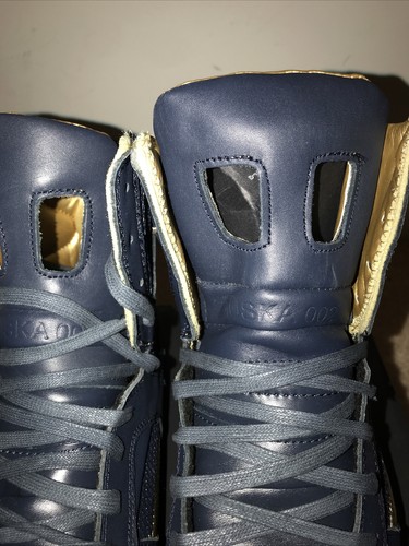 Pre-owned Supra Skytop 2 Ii Navy Gold Leather Factory 413 Size 11 First Muska Shortys
