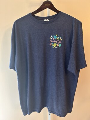 CHERISHED GIRL Blue Short Sleeve Religious Themed T Shirt Floral.  Romans 12:12