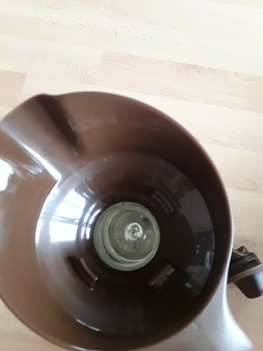 Tupperware Kaffeekanne braun mit rosa Fuss, Rarität