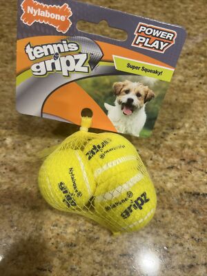 Nylabone Power Play Dog Toys Tennis Ball Gripz Tennis, Small 3CT
