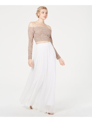 

CITY STUDIO Женский бежевый топ с длинным рукавом для подростков Размер