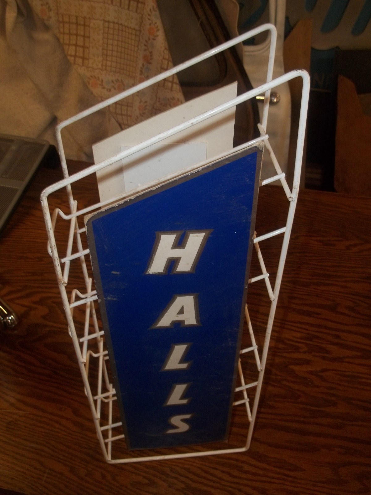 HALLS WIRE COUGH DROPS DISPLAY SIGN