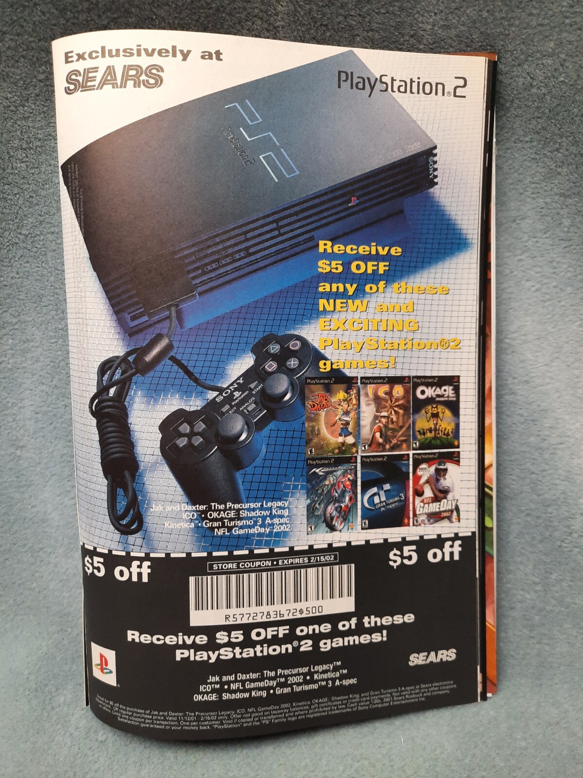 2002 PS2 Playstation 2 Console SEARS Promo Print Ad/Poster