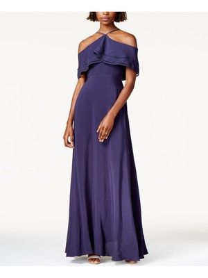 Женское темно-синее драпированное платье MARE MARE с открытыми плечами и открытой талией в стиле ампир XS