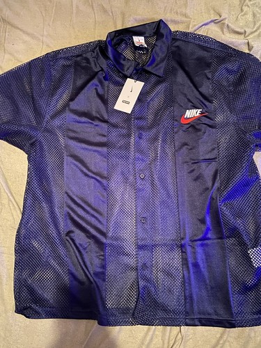 Supreme Nike Mesh S/S Shirt Navy Size XL | eBay
