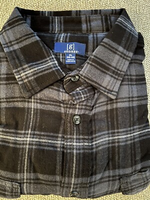 George, Super Soft, Long Sleeve Plaid Flannel Shirt, NWT, Men s Size XL