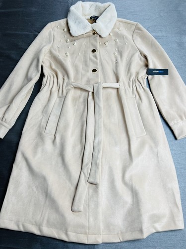 alice McCall BIGタッセルベルト ホワイト系 海外ブランド Alice Blue Women's Beige Faux Leather Jacket with Pearls Sz