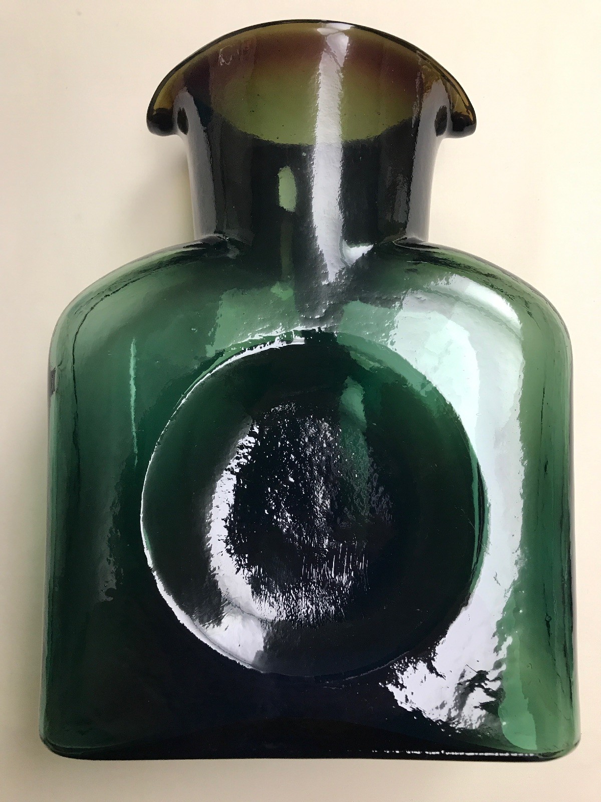 Blenko Water Bottle Experimental Green Color w/Sticker 384