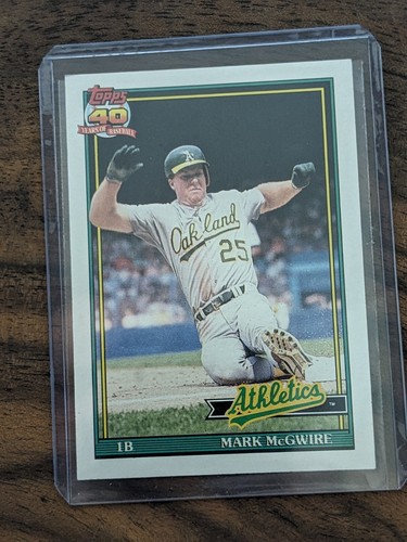 1991 Topps 40 Years Of Baseball Mark McGwire SLG .618 ERROR