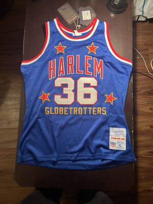 HARLEM GLOBETROTTERS MEADOWLARK LEMON #36 RINGS & CRWNS SEWN JERSEY X-LARGE NWT
