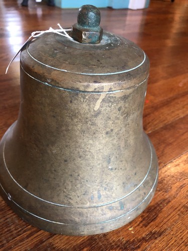 Large Vintage Antique Brass Bronze Ship Bell Grizzly Bear