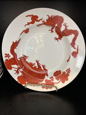 FITZ & FLOYD BOWL 9 3/8''  Red Temple Dragon