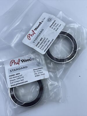 PAIR of Phil Wood PWX85 6805 25x37x7mm Sealed Cartridge Bearings NEW IN BAG
